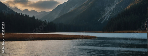 First light revealing the beauty of a mountain lake in Tatra National Park, Poland. photo