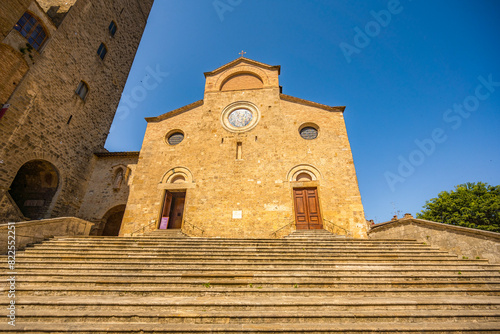 Medieval San Gimignano hill town with skyline of medieval towers, including the stone Torre Grossa. Province of Siena, Tuscany, Italy. © alexanderuhrin