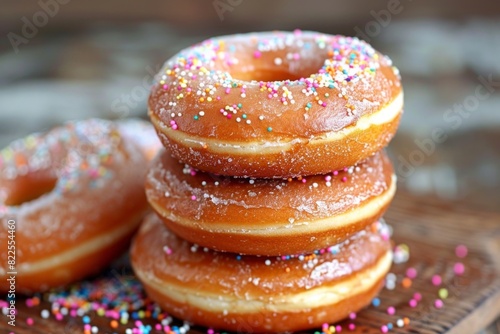 Donuts that are stacked on top of each other  trans fats food product