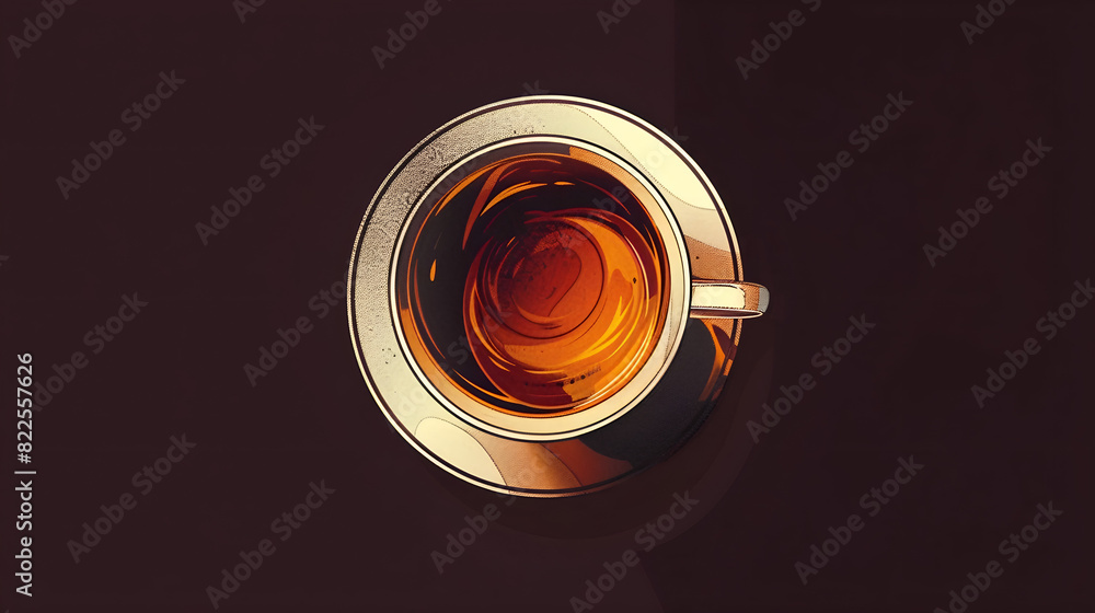 Hot coffee cup on brown background top view. AI generative. Hot coffee cup on brown background top view. AI generative.