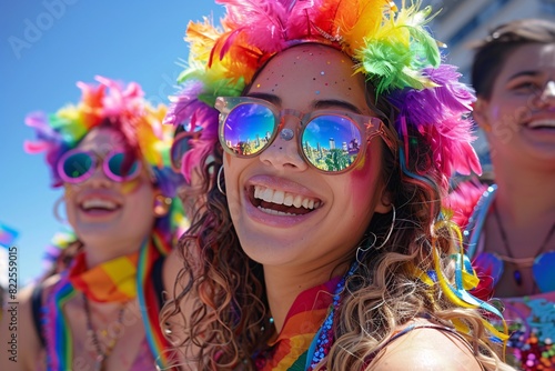 Vibrant LGBTQ+ Pride Parade Celebrating Diversity with Colorful Floats and Performers