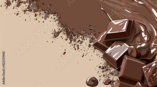  A pile of chocolate sits atop mishmashed piles of spilled chocolate photo