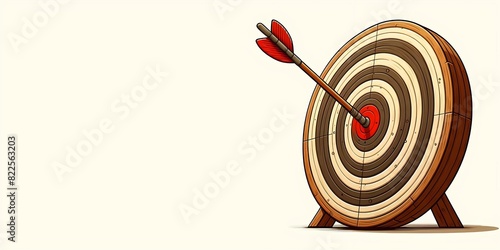 wooden accuracy arrow aim target. isolated on white background