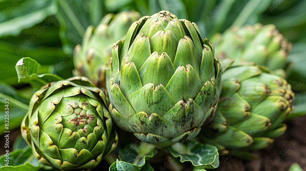 Obraz premium Fresh Artichoke Nutrition Facts Infographic with Modern Clean Design