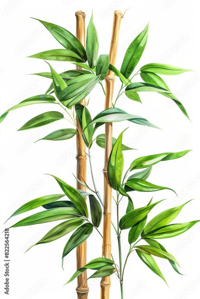 Obraz premium bamboo isolated on white background