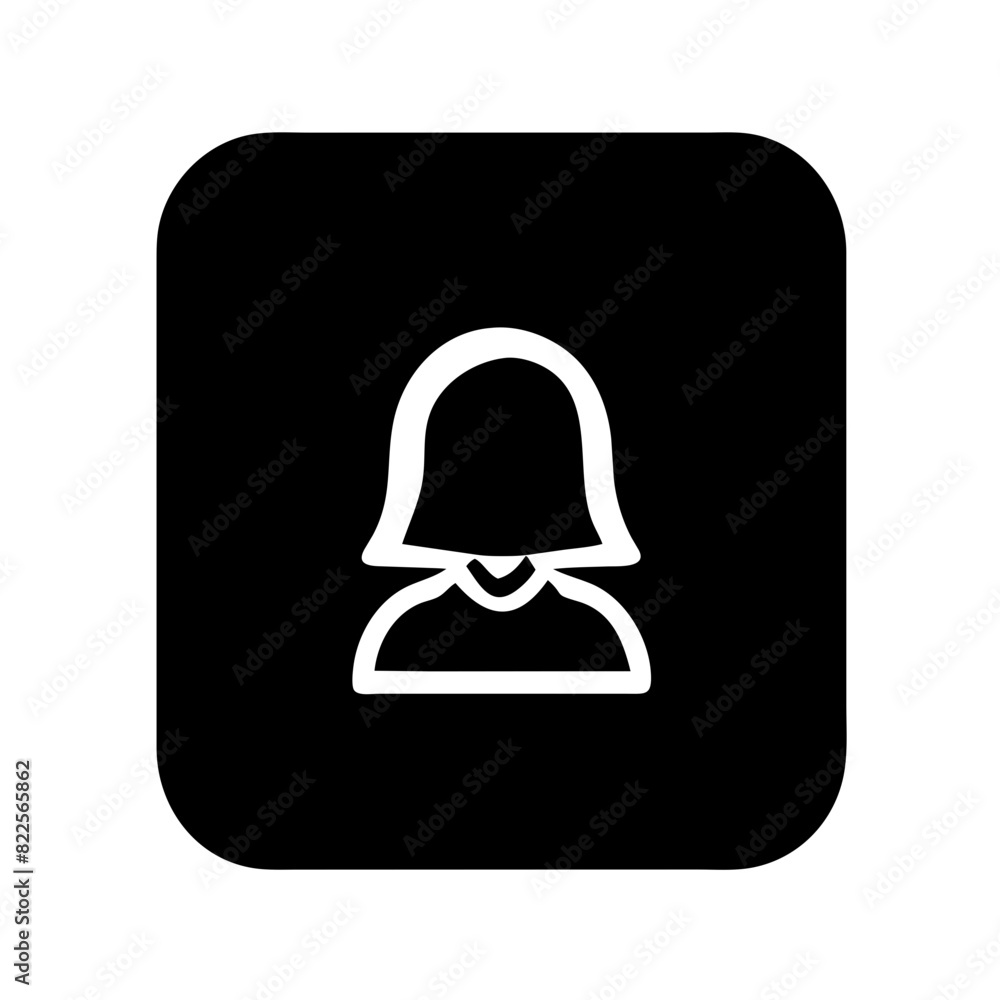 Female icon vector silhouette in black and white Female icon vector silhouette in black and white