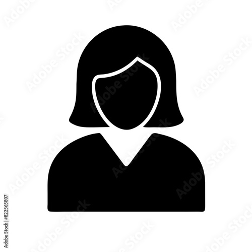 Female User Profile Icon - Simple Vector Graphic of Woman Avatar