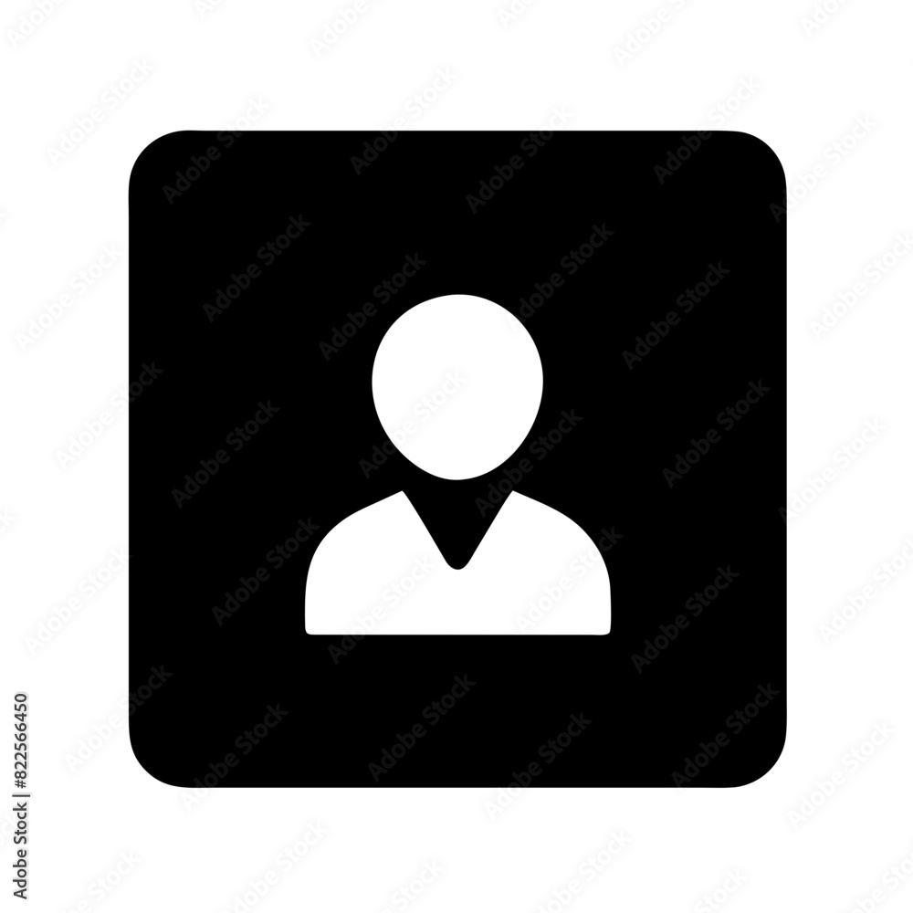 Simple Vector Icon of Male User Profile in Black and White Simple Vector Icon of Male User Profile in Black and White