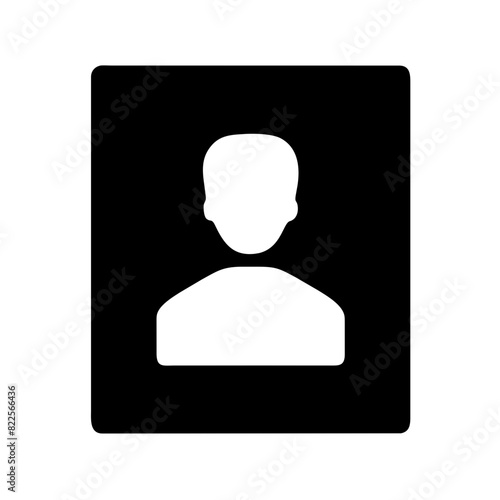 Vector Illustration of a Generic Male User Profile Picture Icon in Black and White