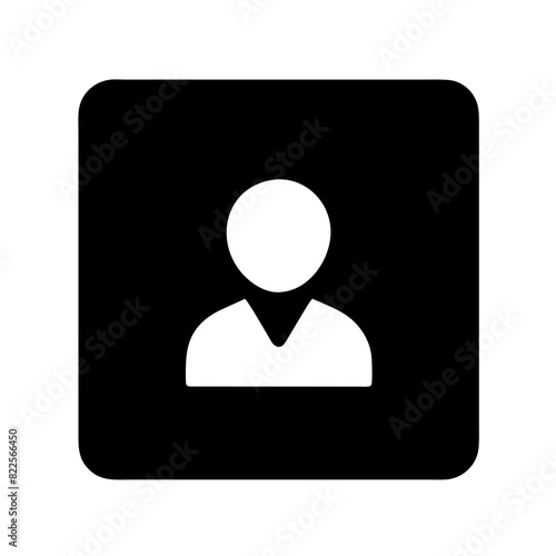 Simple Vector Icon of Male User Profile in Black and White