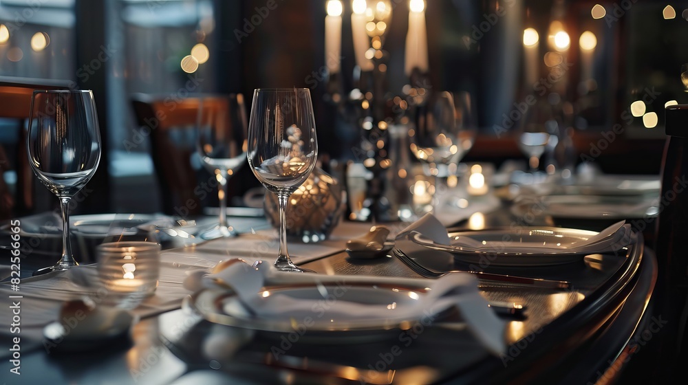 Dinner concept with table decor and dishware. Dinner concept with table decor and dishware.