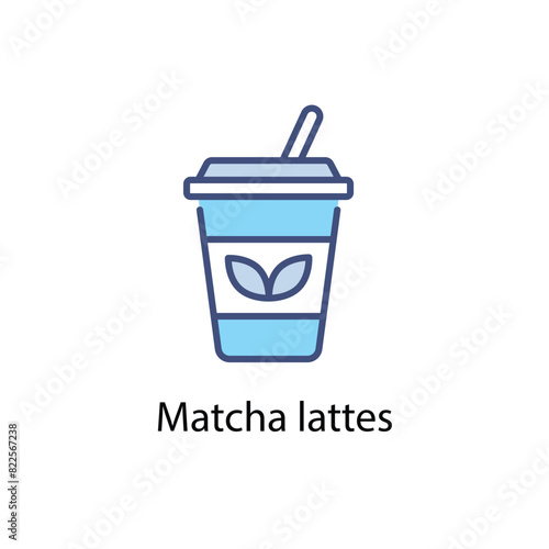 Matcha lattes vector icon