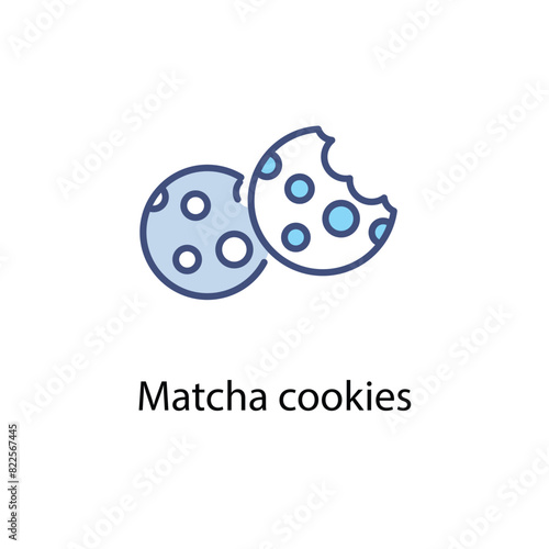Matcha cookies vector icon