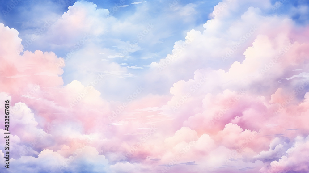 Pink and lilac fluffy clouds under a blue sky landscape background image 16:9 Ratio Pink and lilac fluffy clouds under a blue sky landscape background image 16:9 Ratio