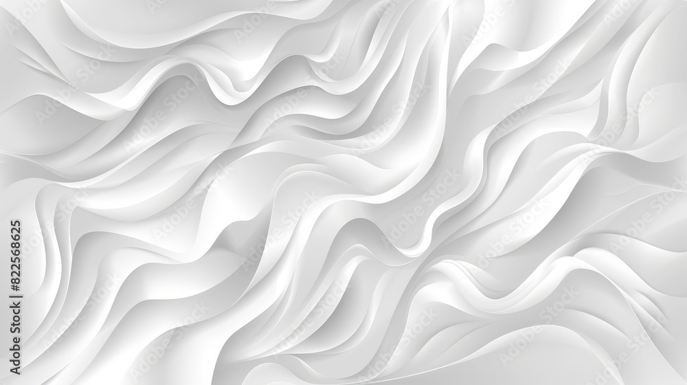  An abstract image features a white backdrop, adorned with undulating wave lines extending to its top and bottom edges The upper and lower halves exhibit contrasting wavy patterns