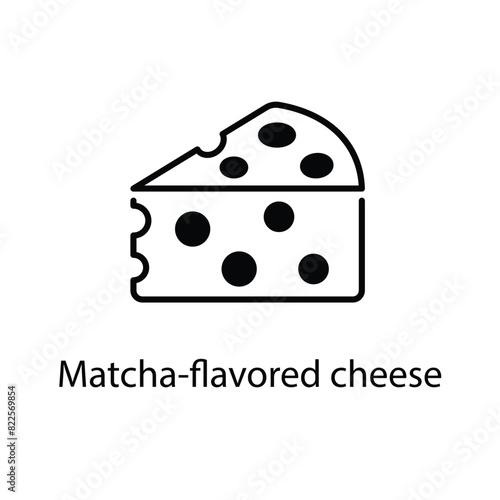 Matcha-flavored cheese vector icon