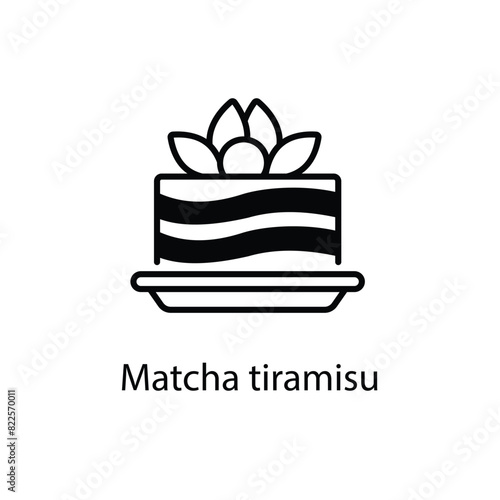 Matcha tiramisu vector icon
