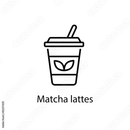 Matcha lattes vector icon