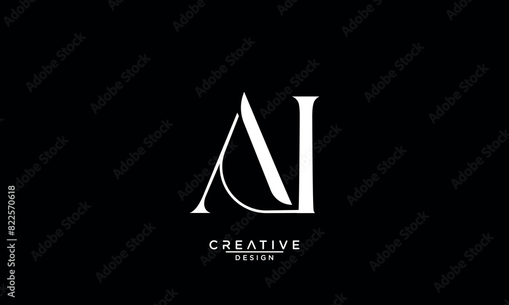 AI, IA, A, I, Abstract Letters Logo Monogram