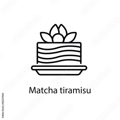 Matcha tiramisu vector icon