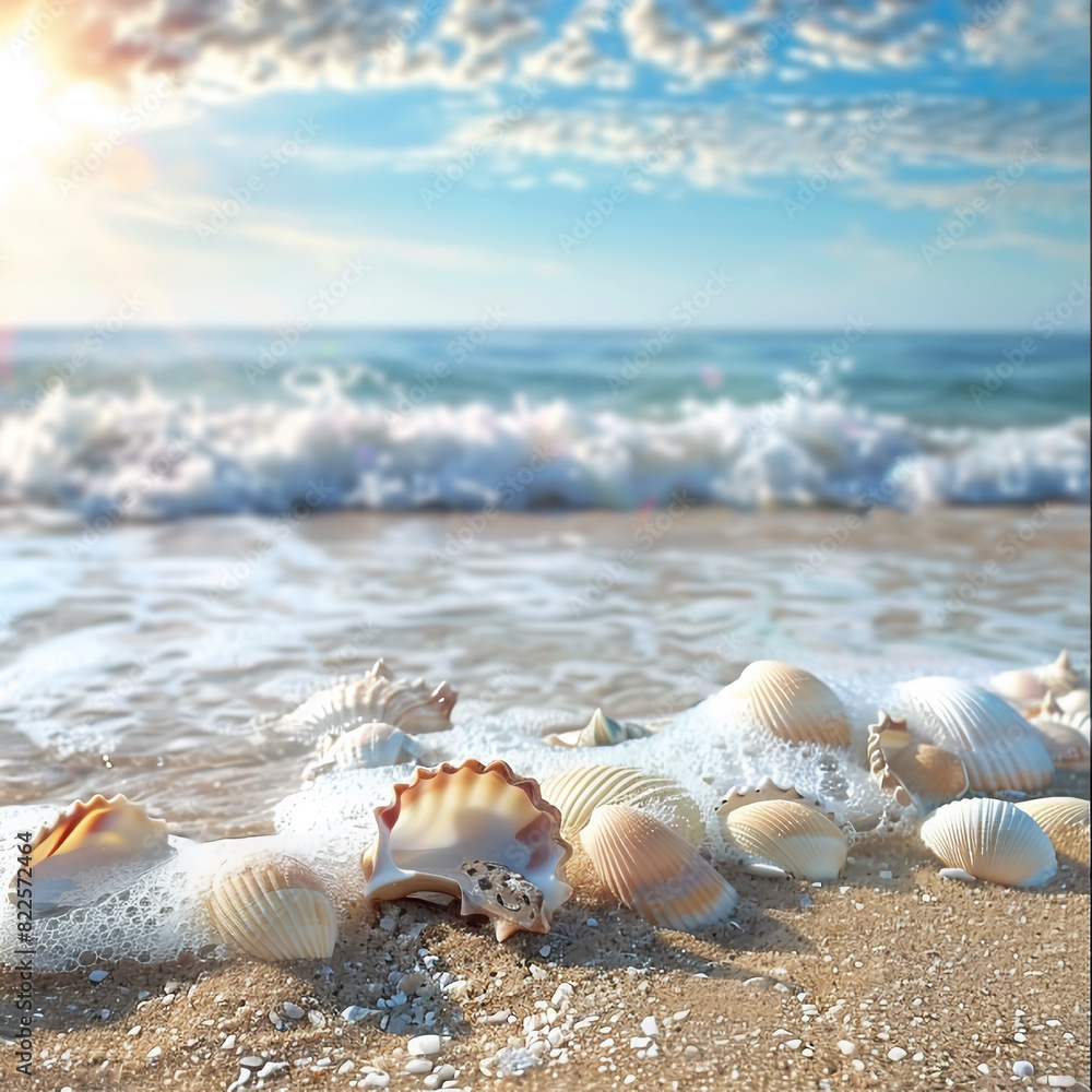 Amazing seashells lie on the beach.Generative AI Amazing seashells lie on the beach.Generative AI