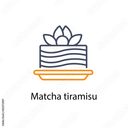 Matcha tiramisu vector icon