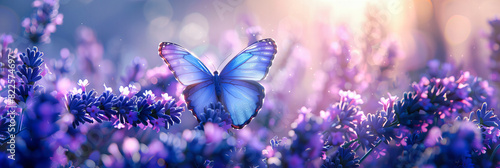 Butterfly Amongst Purple and Pink Blooms, Vibrant Summer Garden Scene, Close-Up of Flora and Fauna © MDRAKIBUL