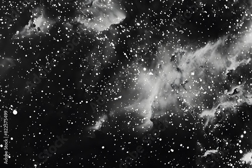 Grunge Black Background with White Textured Stars