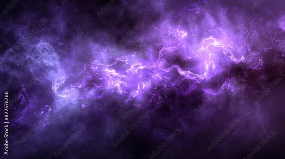  A purple and black backdrop with abundant smoke rising from both the top and bottom corners