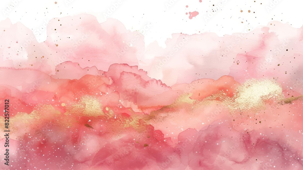 Obraz premium Abstract painting. Pink and gold colors. Delicate marble texture.