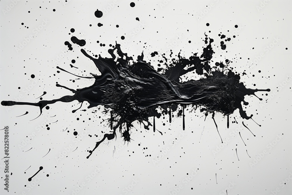 Obraz premium Ink splatters on a white background