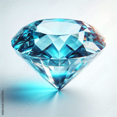 Radiant Blue Faceted Diamond with Mesmerizing Light Reflections