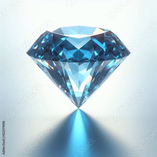 Radiant Blue Faceted Diamond with Mesmerizing Light Reflections