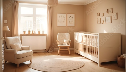 Cosy baby boy room in scandinavian style