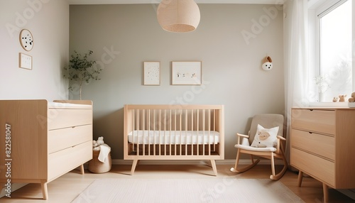 Cosy baby boy room in scandinavian style