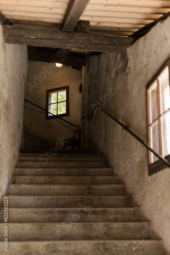 Covered stone staircase with windows in Hallstatt © Igor