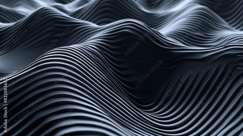 Naklejka premium Abstract black lines creating a 3D perspective vector background.