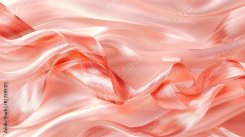 Gradient pink silk fabric with shiny surface.