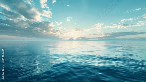 An inspirational nature background featuring a tranquil sea and sky.  