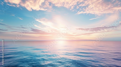 An inspirational nature background featuring a tranquil sea and sky.  