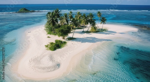 Aerial Islands. White Sand Beach on Direction Island  Cocos Islands  Australian Indian Ocean