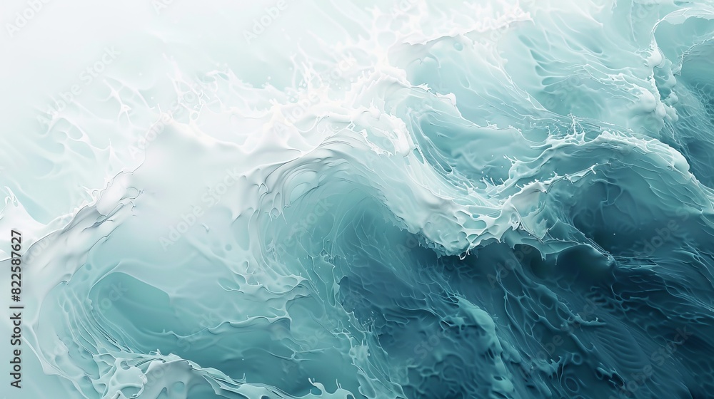 An ocean-inspired design with abstract wave shapes in white.
An ocean-inspired design with abstract wave shapes in white.