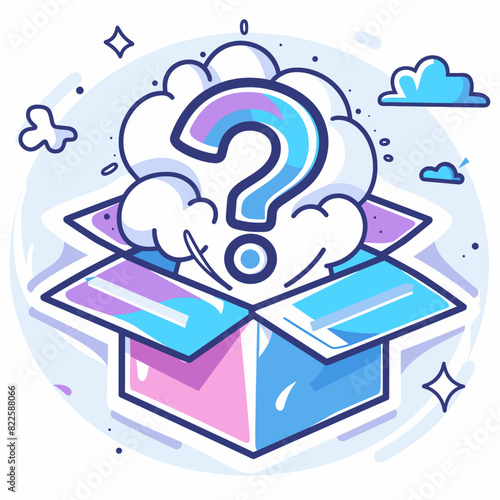 vector open box with question mark on white background .Generative AI