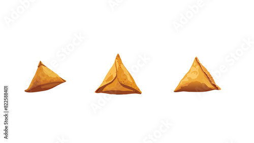 Samosa vector illustration Indian street food. 