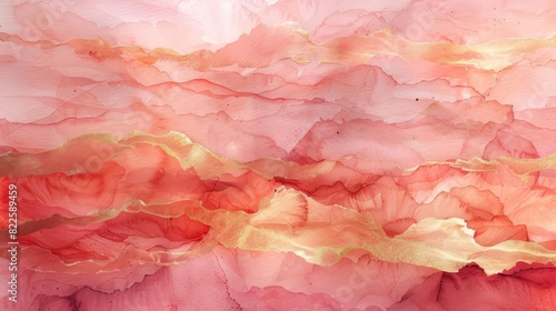 Wallpaper Mural The image is a pink and gold abstract painting Torontodigital.ca