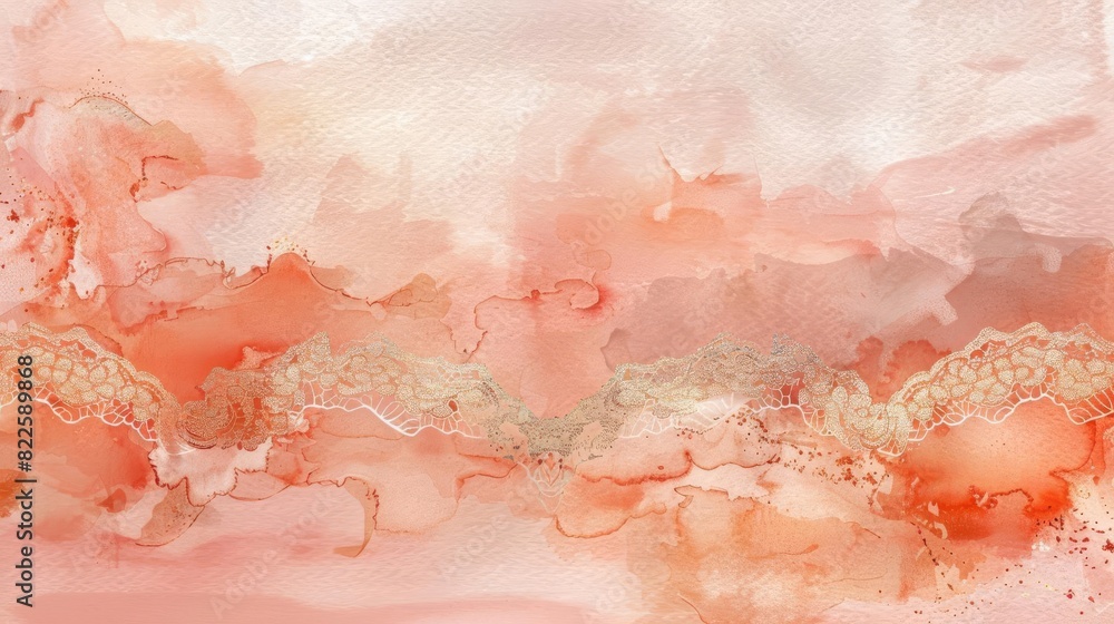 Fototapeta premium The image is a watercolor painting of a coral reef