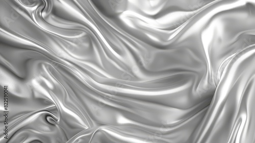  A tight shot of a silver fabric displaying an expansive fold in its center, along with minimal folds elsewhere