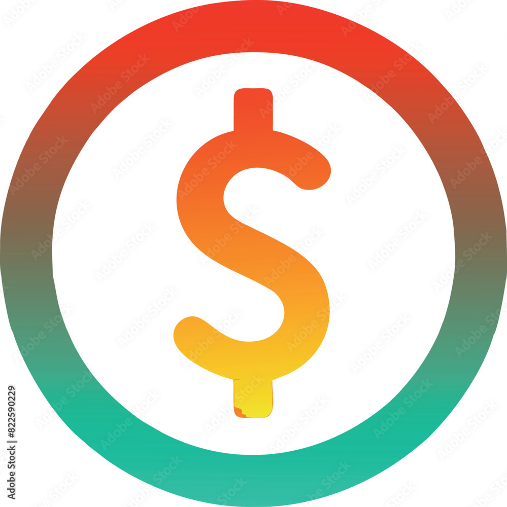 colorful circle dollar sign, icon colorful circle dollar sign, icon