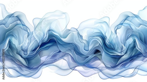 Wallpaper Mural  A blue wave of smoke against a clean white backdrop, ideal for text or image placement on a T-shirt Torontodigital.ca