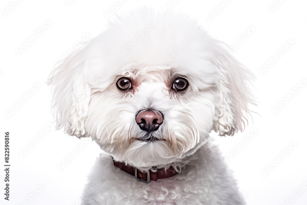 Bichon Frize in studio setting against white backdrop, showcasing their playful and charming personalities in professional photoshoot. Bichon Frize in studio setting against white backdrop, showcasing their playful and charming personalities in professional photoshoot.